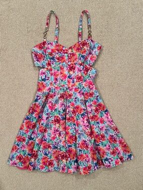 Amanda Uprichard Pink & Blue Floral Mini Dress